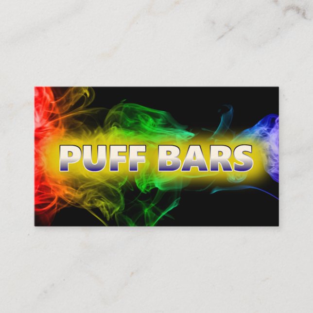Verfügbare Vape Puff Bar Black Business Card Visitenkarte (Vorderseite)