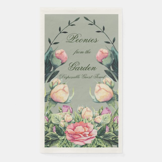 Verfügbares Handtuch 50 Qty. Peonies aus Garten Serviette (Vorderseite)
