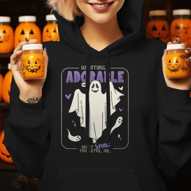 Verführerisch Adorable Funny Halloween Ghost-Redew Hoodie (Hauntingly Adorable Funny Halloween Sayings Hoodie)