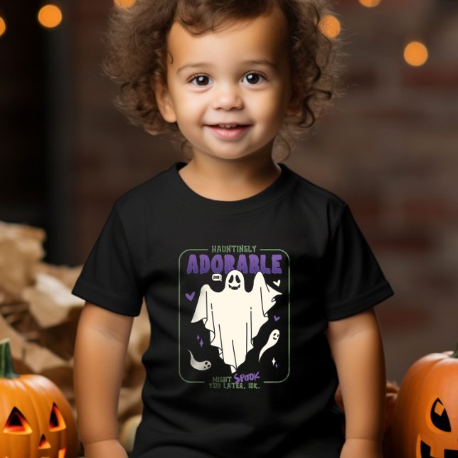Verführerisch Adorable Funny Halloween Ghost-Redew Kleinkind T-shirt (Hauntingly Adorable Funny Halloween Ghost Sayings Baby T-Shirt)