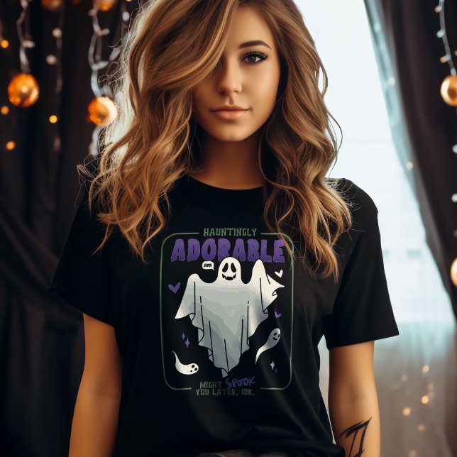 Verführerisch Adorable Funny Halloween Ghost-Redew T-Shirt (Hauntingly Adorable Funny Halloween Sayings T-Shirt)