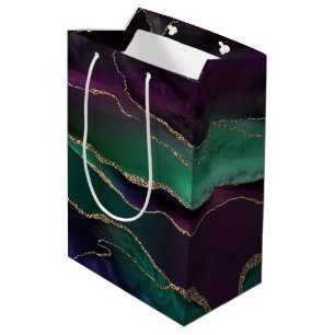 Verführerisch Agate Dunkle Jewel Tone Stone Gold Mittlere Geschenktüte