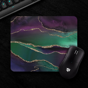 Verführerisch Agate   Dunkle Jewel Tone Stone Gold Mousepad