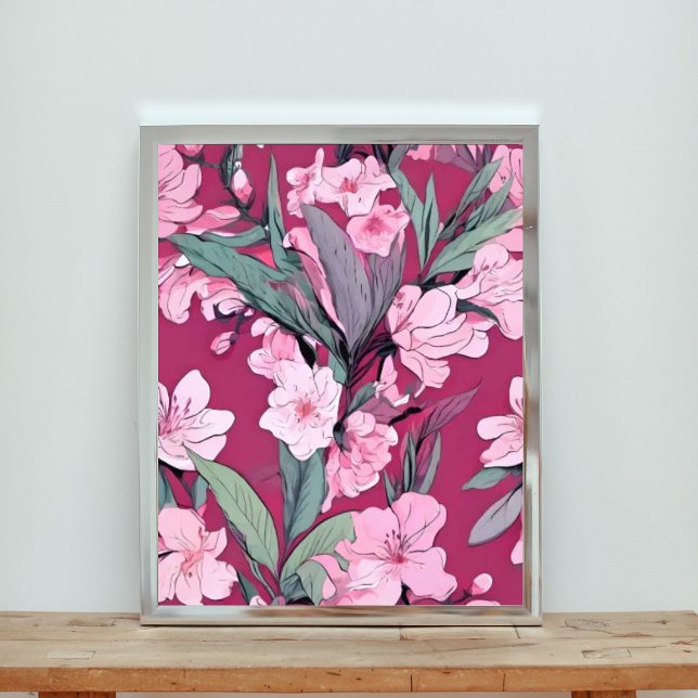 Verführerisch rosa Blumenmuster Fotodruck (Von Creator hochgeladen)