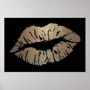 Verführerische Glitzernde Lippen, Kuss Poster