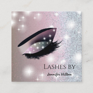 Verführerische glitzernde trendy Lashes Quadratische Visitenkarte
