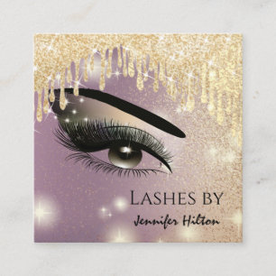 Verführerische glitzernde trendy Lashes Quadratische Visitenkarte