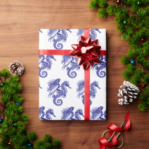 Verführerische Meerjungfrau reitet Seepferd DIY Fa Geschenkpapier