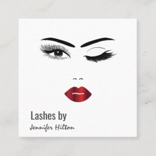 Verführerische, moderne, sinnliche Mädchen-Gesicht Quadratische Visitenkarte