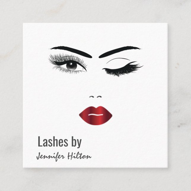 Verführerische, moderne, sinnliche Mädchen-Gesicht Quadratische Visitenkarte (Vorderseite)