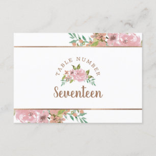 Verführerische Rose Vintag Dusty Pink Tischnummer