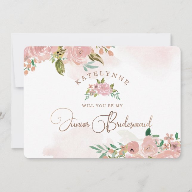 Verführerische Rose Vintag Pink Jr. Bridesmaid Vor (Vorderseite)