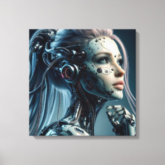 Verführerischer Cyborg Leinwanddruck