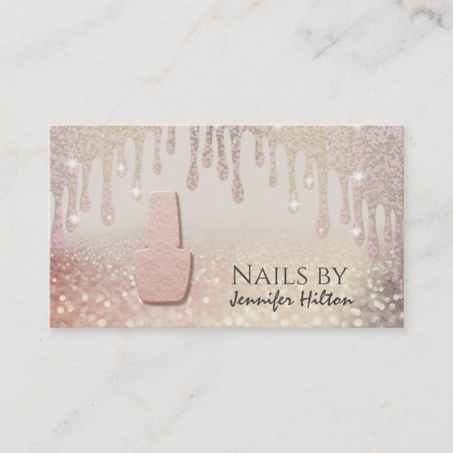 Verführerischer Rose Goldglittersalon Visitenkarte (Vorderseite)