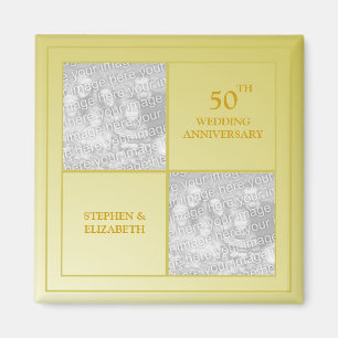 Vergangene und aktuelle Foto Goldenes Jubiläum Magnet