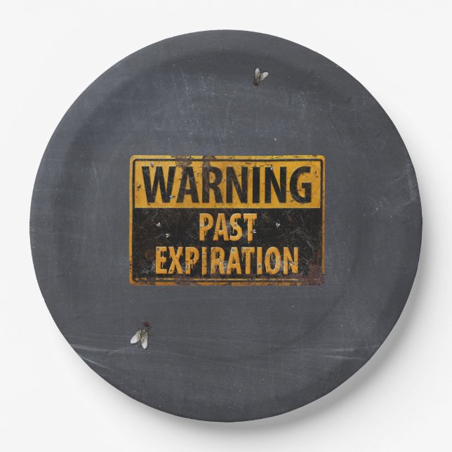 Vergangene Verfallswarnung - Halloween-Fliegen Spo Pappteller (Vorderseite)