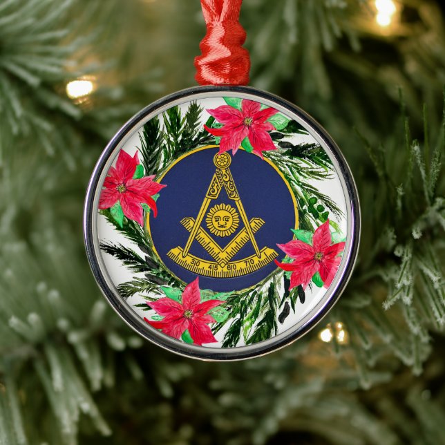 Vergangenheit Master Masonic Freemason Wreath Poin Ornament Aus Metall (Baum)