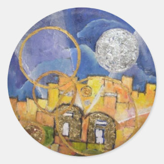 Vergangenheit und Zukunft Runder Aufkleber