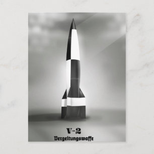 Vergeltungsrübe V2 Rocket B&W Vintager Stil. Postkarte