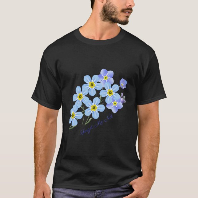 Vergessen-Ich-Nicht-Blume Botanisch T-Shirt (Vorderseite)