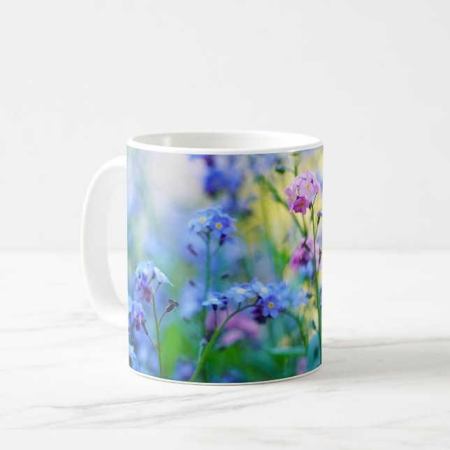 Vergessen-Ich-Nicht-Blume Kaffeetasse (Vorderseite Links)