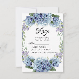 Vergessen-Me-Not-Blume Wasserfarbenelegante RSVP Karte