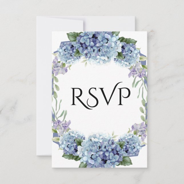 Vergessen-Me-Not-Blume Wasserfarbenelegante RSVP Karte (Vorderseite)