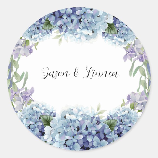 Vergessen-Me-Not-Blume Wasserfarbenelegante Runder Aufkleber (Vorderseite)