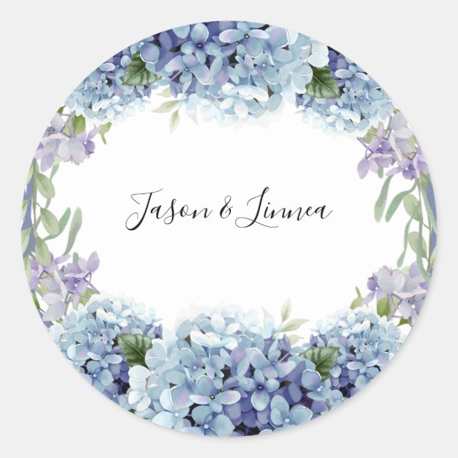 Vergessen-Me-Not-Blume Wasserfarbenelegante Runder Aufkleber (Vorderseite)