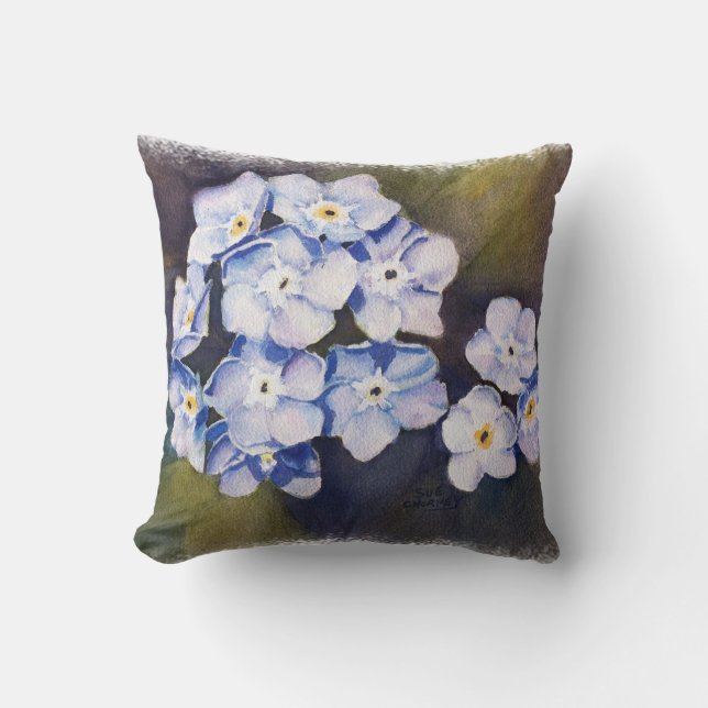 VERGESSEN-ME-NOTS BLUME DEKORATIV TOSS PILLOW KISSEN (Vorderseite)
