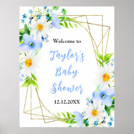 Vergessen-Me-Nots Daisies Babydusche Begrüßungszei Poster
