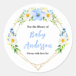 Vergessen-Me-Nots Floral Baby Shower Buchzeichen Runder Aufkleber