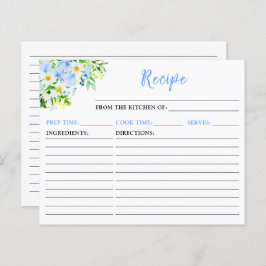 Vergessen-Me-Nots und Daisies Blumenrezeptkarte