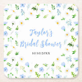 Vergessen-Me-Nots und Daisies-Floral-Brautparty Rechteckiger Pappuntersetzer