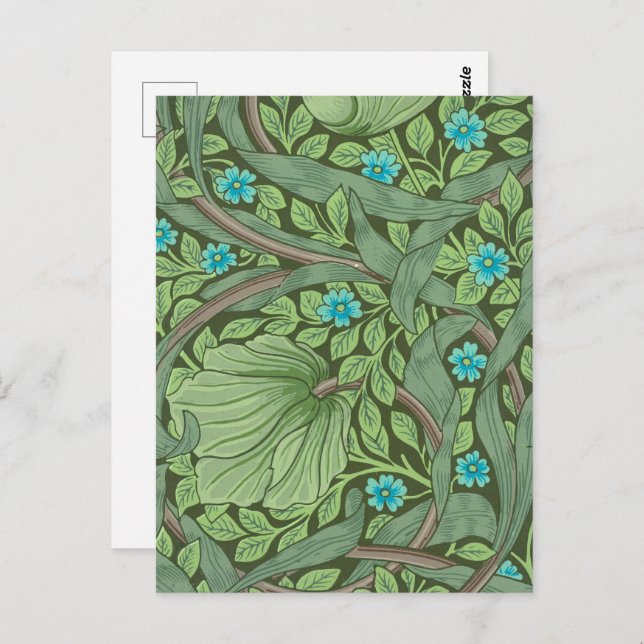 Vergessen-Me-Nots, Wallpaper von William Morris Postkarte (Vorne/Hinten)