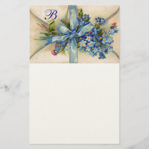 VERGESSEN MICH NOTS MONOGRAM Romantische Hochzeit Briefpapier