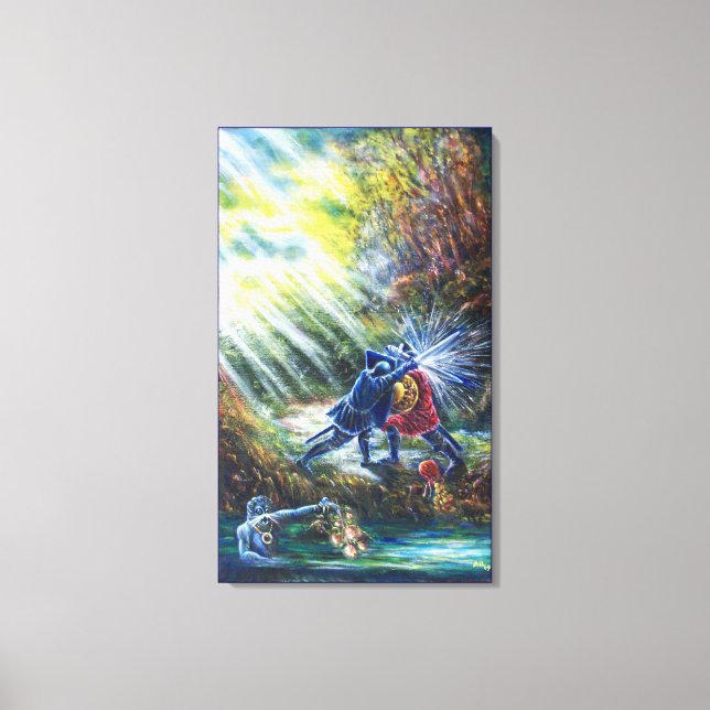 VERGESSEN ROSE kämpfen Ritter, Geld und Teufel Leinwanddruck (Vorderseite)