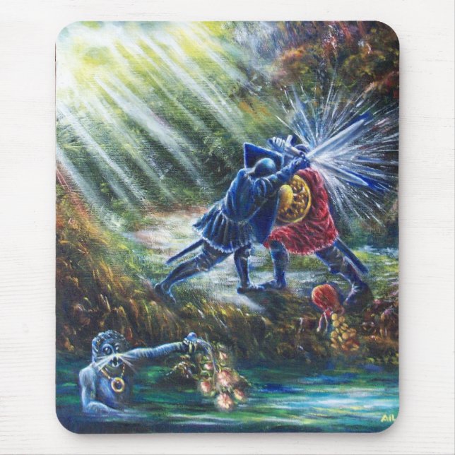 VERGESSEN ROSE kämpfen Ritter, Geld und Teufel Mousepad (Vorne)