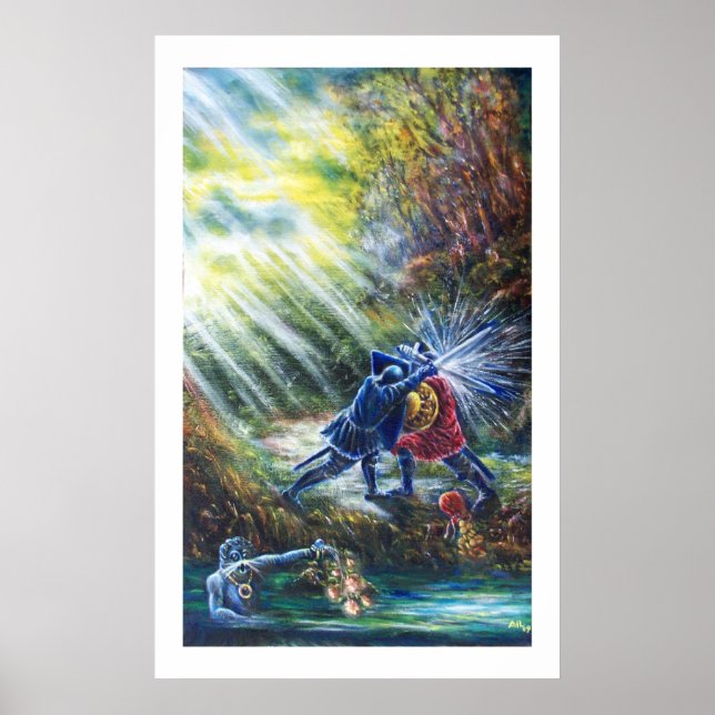 VERGESSEN ROSE kämpfen Ritter, Geld und Teufel Poster (Vorne)