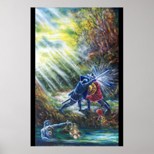 VERGESSEN ROSE kämpfen Ritter, Geld und Teufel Poster