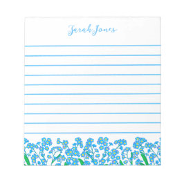 Vergessen Sie den blauen Blumengarten nicht Notizblock