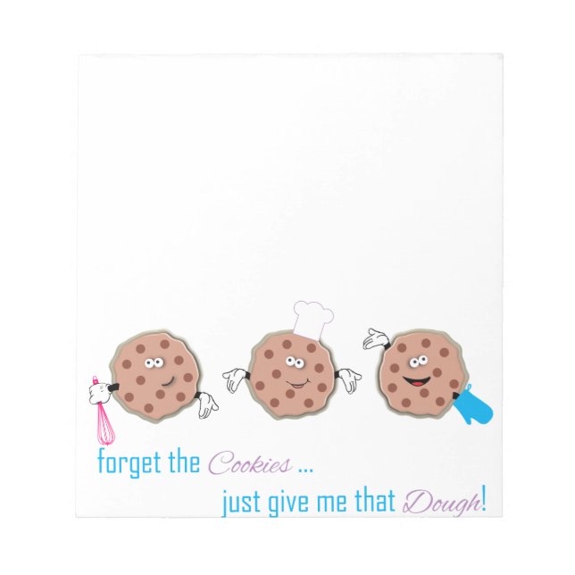 Vergessen Sie die Cookies Notizblock (Vorderseite)