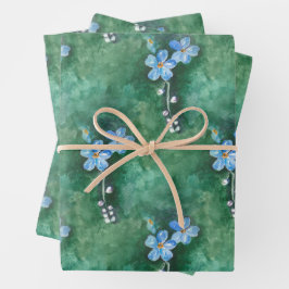 Vergessen Sie mir keine Aquarellpapier Geschenkpapier Set