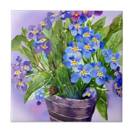 Vergessen Sie mir nicht blaue Florfarbe Fliese