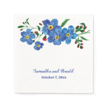 Vergessen Sie mir nicht Blue Floral Watercolor Hoc