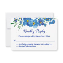 Vergessen Sie mir nicht Blue Floral Watercolor Wed