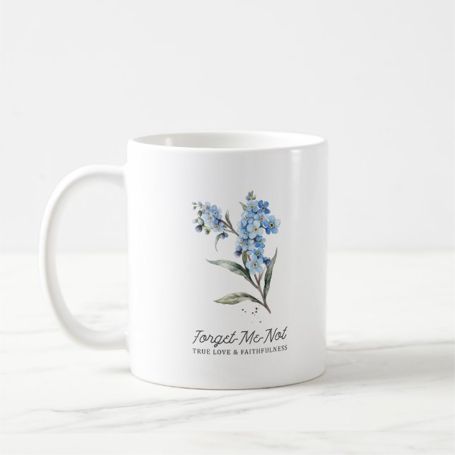 Vergessen Sie mir nicht Blume True Love Custom Mon Kaffeetasse (Links)