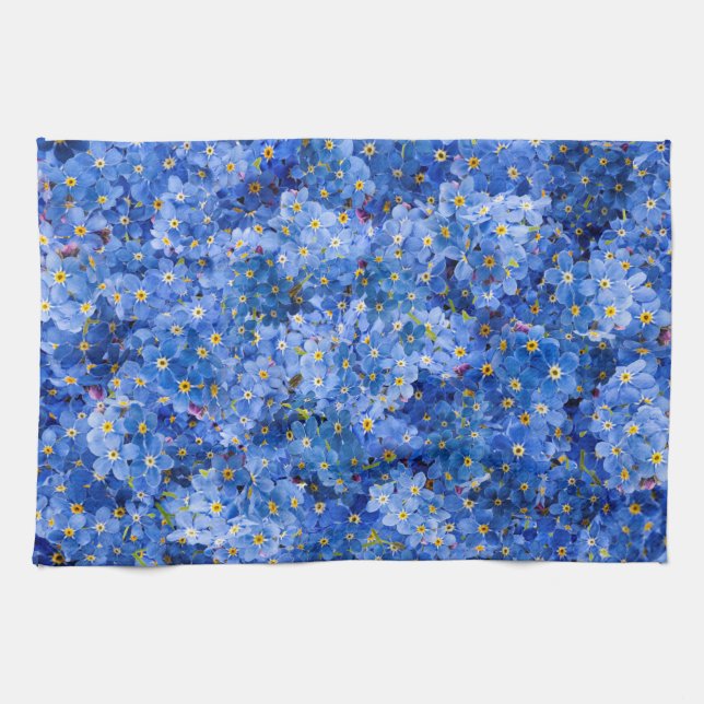 Vergessen Sie mir nicht das Muster der Blume Geschirrtuch (Horizontal)