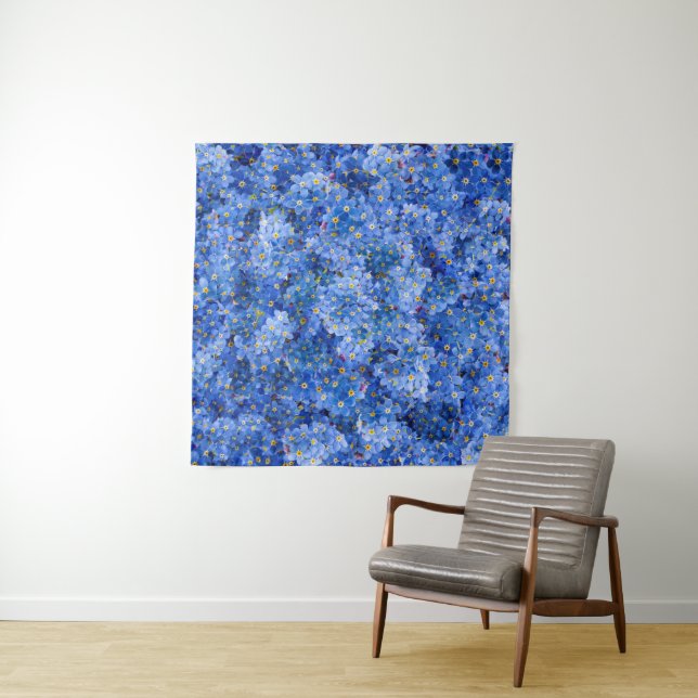 Vergessen Sie mir nicht das Muster der Blume Wandteppich (Beispiel (Horizontal))