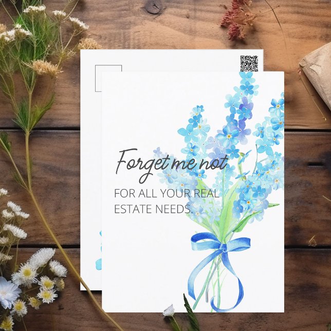 Vergessen Sie mir nicht Frühling Real Anwesen Mark Postkarte (Forget me not real estate marketing postcards)